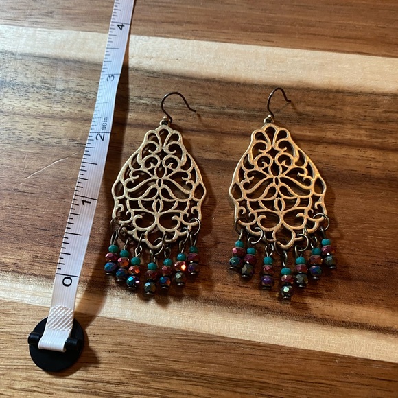 Lucky brand gold filigree earrings - Picture 4 of 6